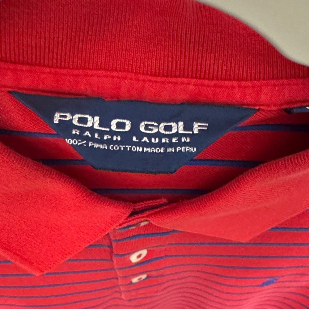 Polo Ralph Lauren Red and Blue Striped Polo Shirt - Picture 2 of 5